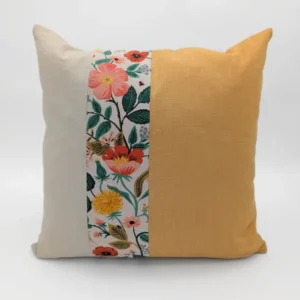 Housse de coussin Coquelicot (Naturel, Lin et Jaune or) - 18"x18" Florel Studio