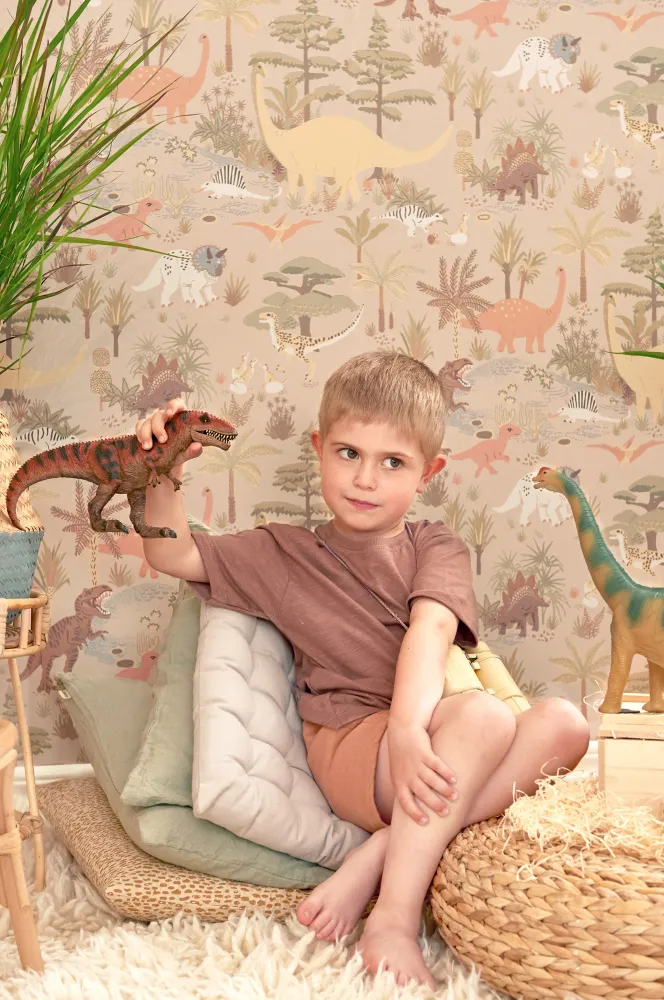Fond d'écran Majvillan - Vibes de dinosaures - Sandy Beige