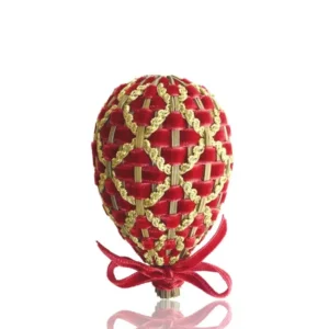 Oeuf de Lavande inspiration Fabergé velours Rouge & Or M FRANC 1884