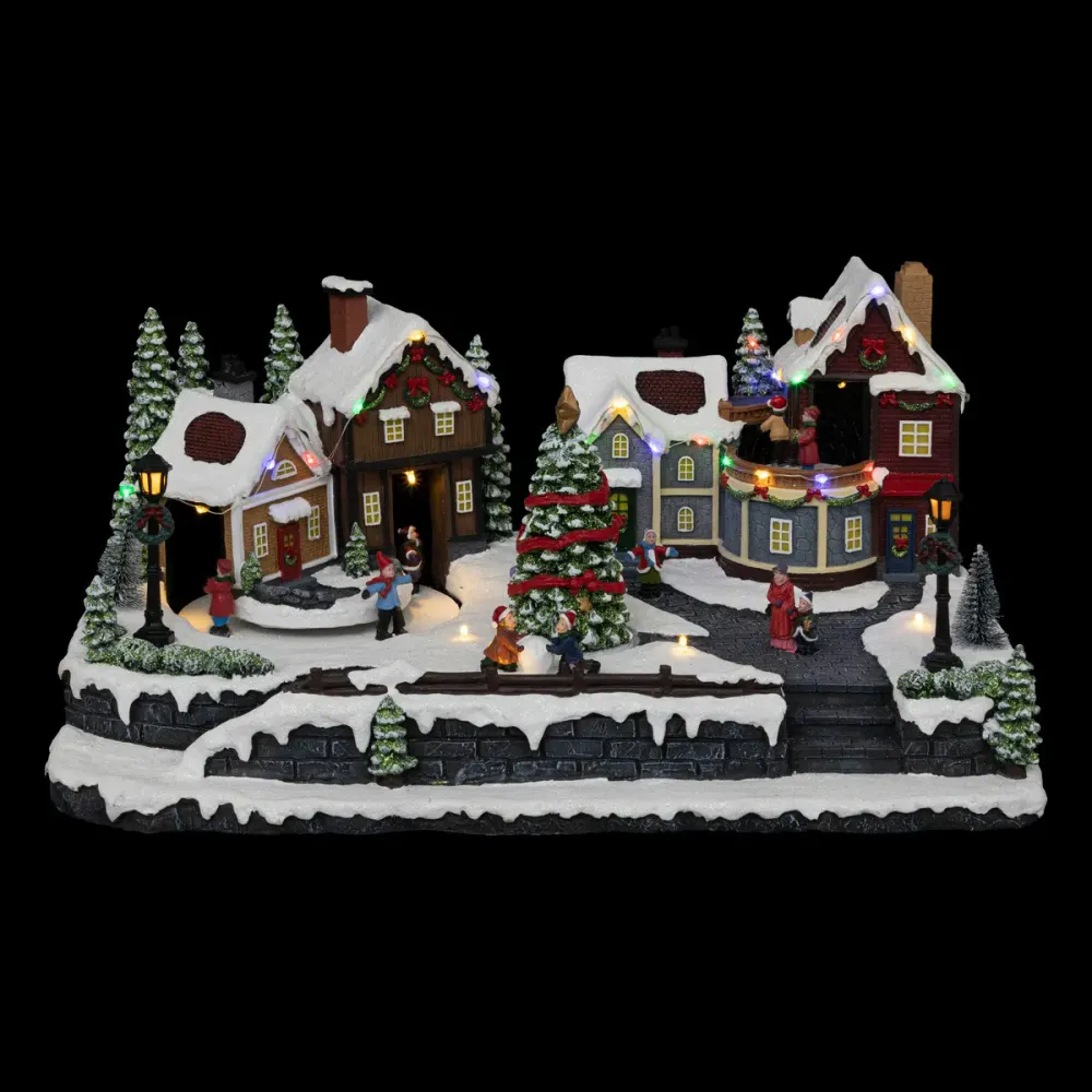 Férérics et village de Noël de Noël - maison de Noël avec éclairage - 75 LED - sur les batteries