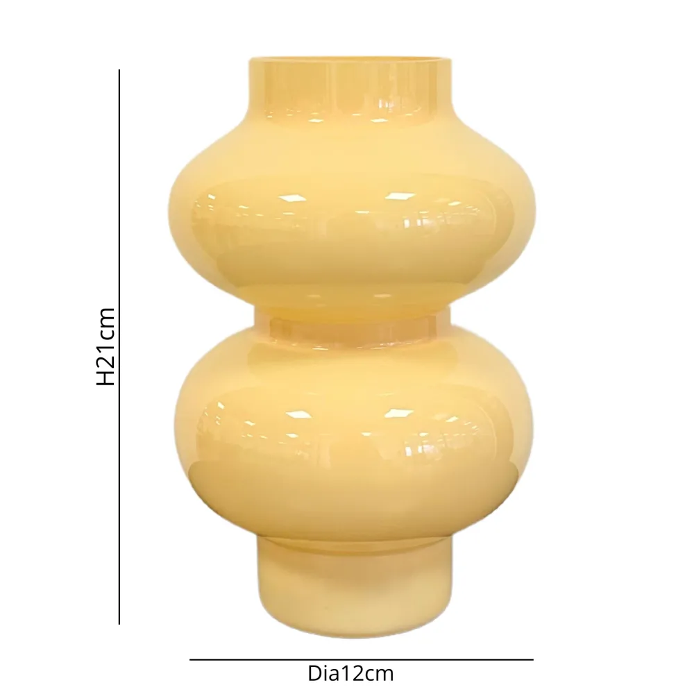 Gaia - Vase en verre jaune 21 cm