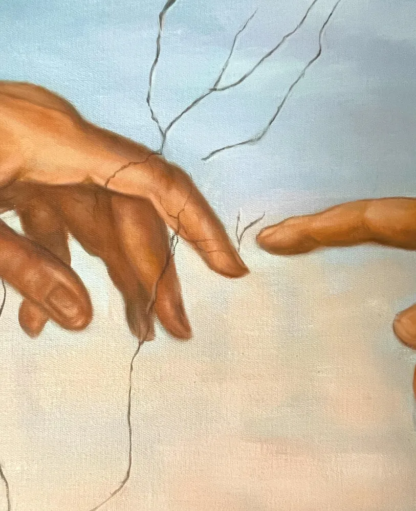 La Création d'Adam, détail - Michel-Ange Galerie Mont-Blanc