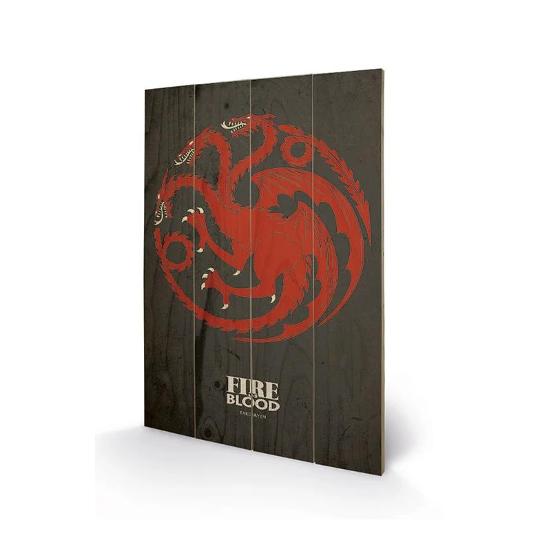Game Thrones - Targaryen Sigil Wood Print