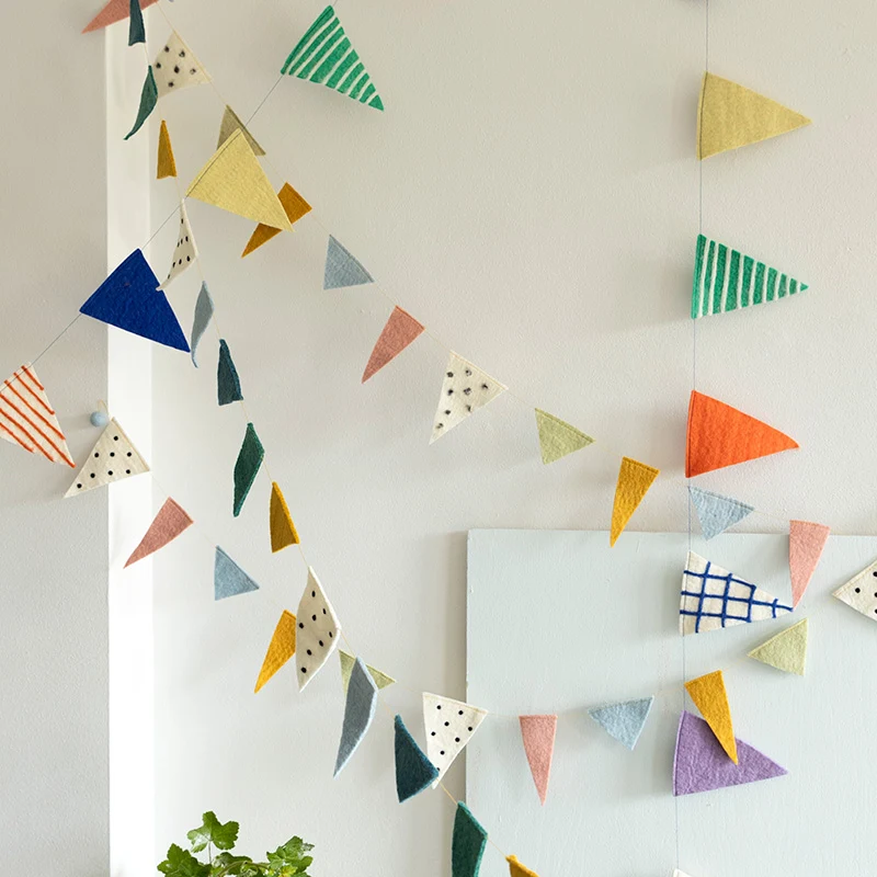 GARLAND PARTY FLAGS - Guirlande de Fanions en laine