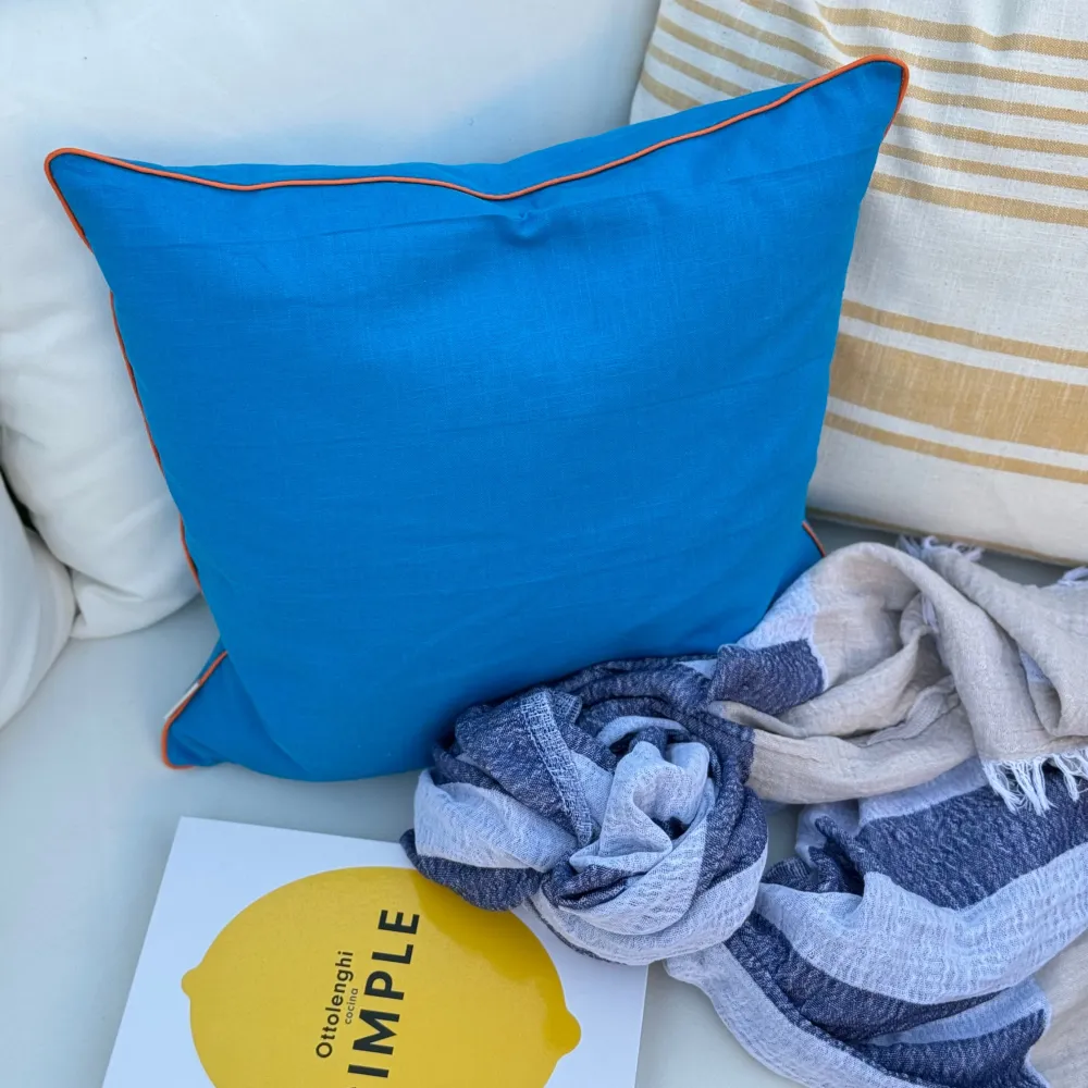 AMALFI Housse de coussin avec bordure orange GEMA HOME