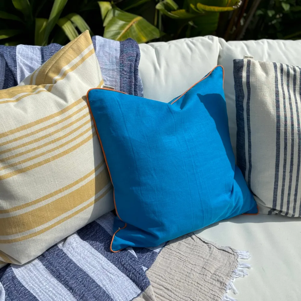AMALFI Housse de coussin avec bordure orange GEMA HOME