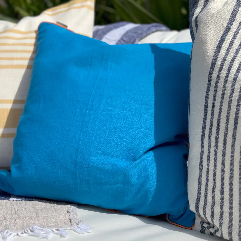 AMALFI Housse de coussin avec bordure orange GEMA HOME