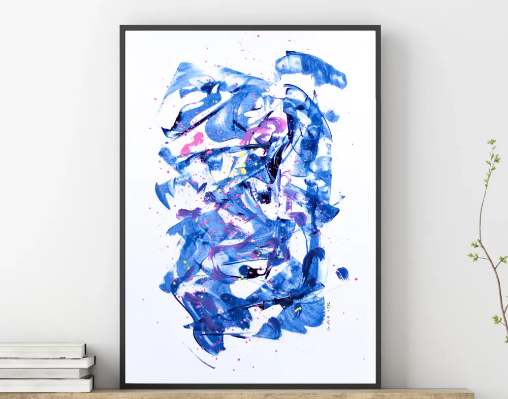 Peinture sur papier | Bleu de Prusse 4 Gina Vor