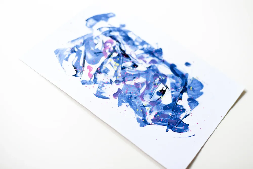 Peinture sur papier | Bleu de Prusse 4 Gina Vor