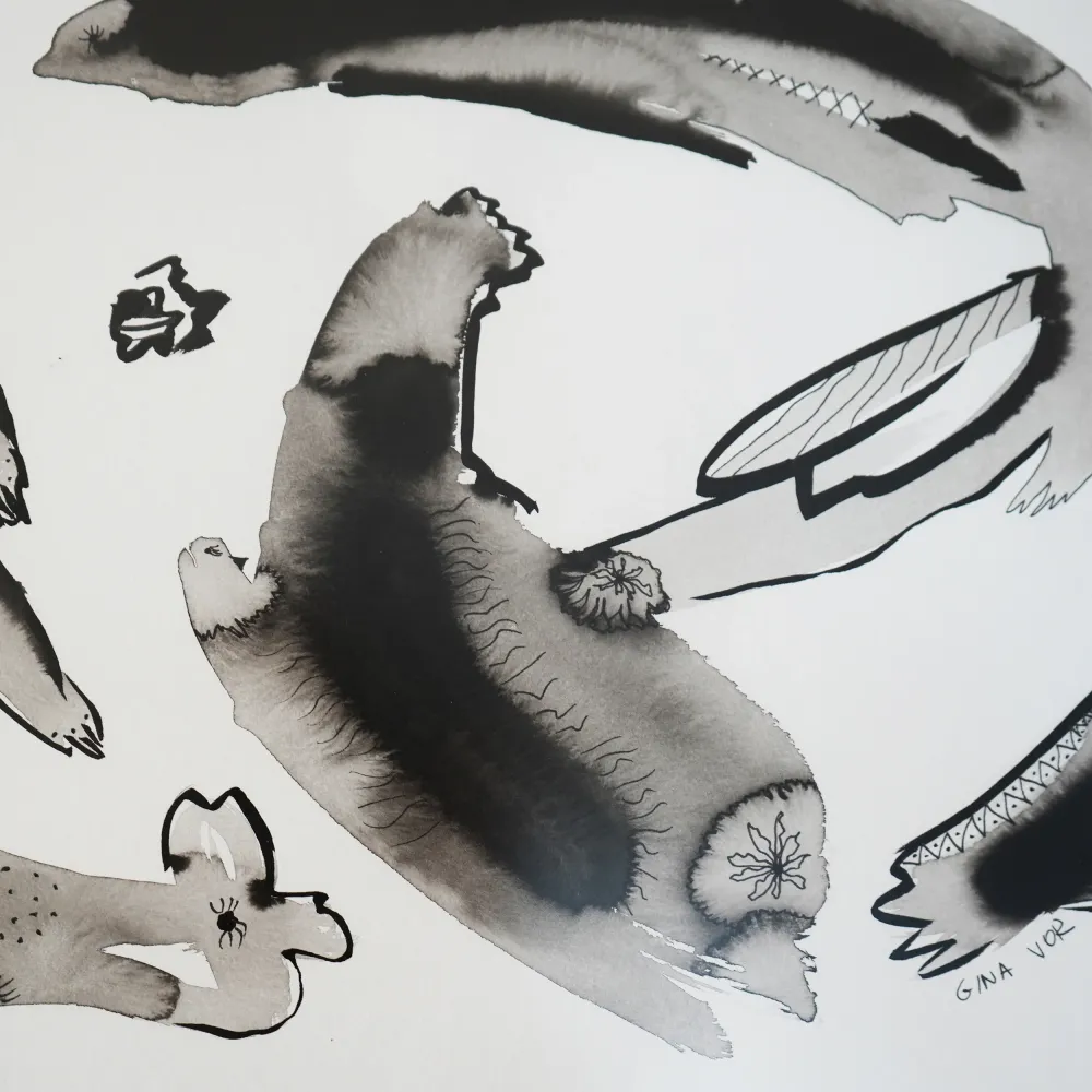 Peinture sur papier | Bêtes cosmiques Gina Vor
