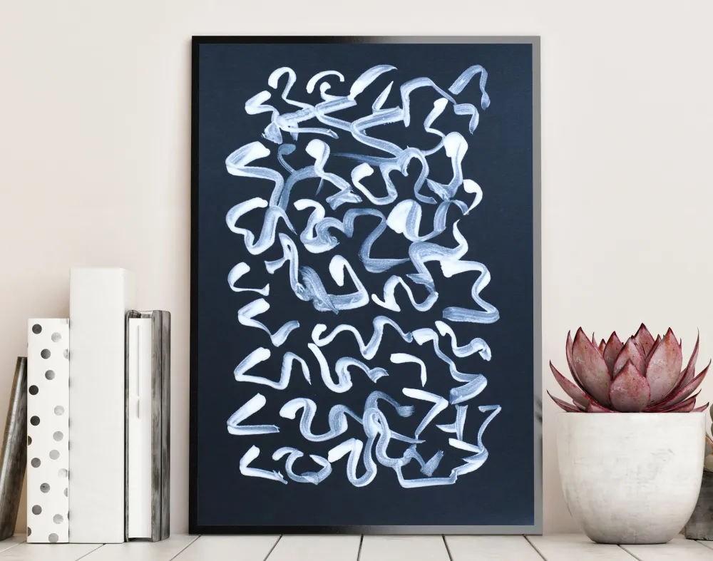Peinture sur papier | Ligne blanche 3 Gina Vor