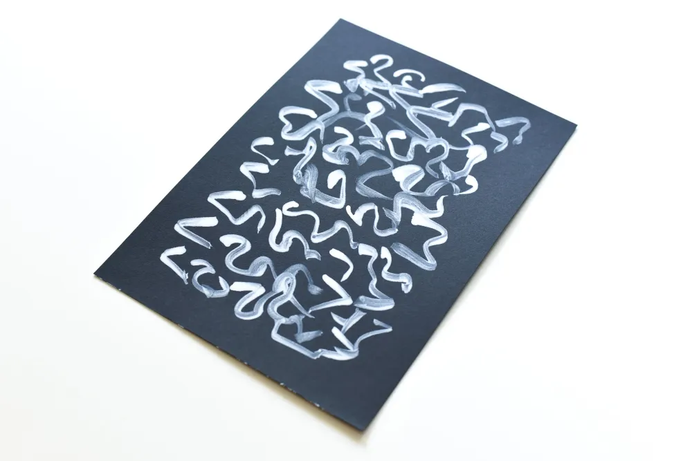 Peinture sur papier | Ligne blanche 3 Gina Vor