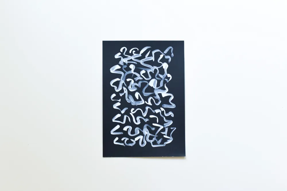 Peinture sur papier | Ligne blanche 3 Gina Vor