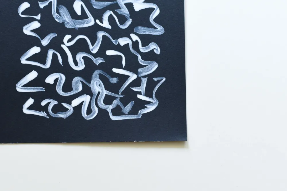 Peinture sur papier | Ligne blanche 3 Gina Vor
