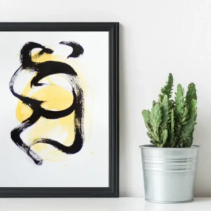 Peinture sur papier | Petit Signe Jaune n°6 Gina Vor