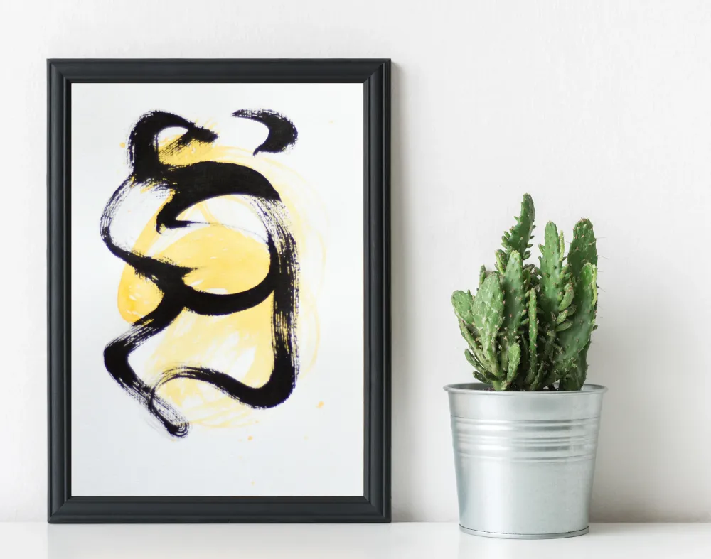 Peinture sur papier | Petit Signe Jaune n°6 Gina Vor