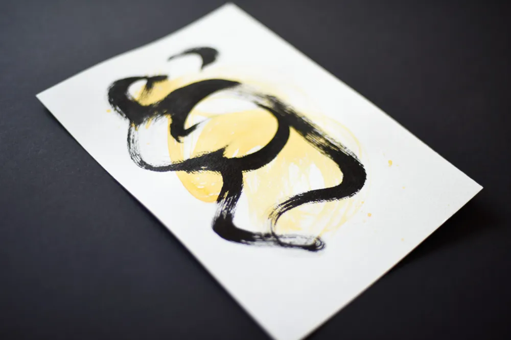 Peinture sur papier | Petit Signe Jaune n°6 Gina Vor