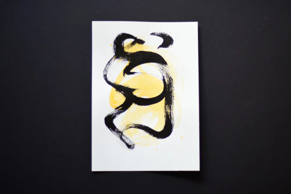 Peinture sur papier | Petit Signe Jaune n°6 Gina Vor