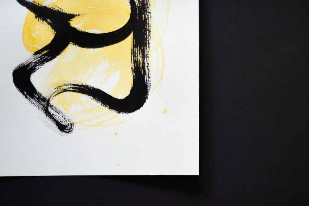 Peinture sur papier | Petit Signe Jaune n°6 Gina Vor