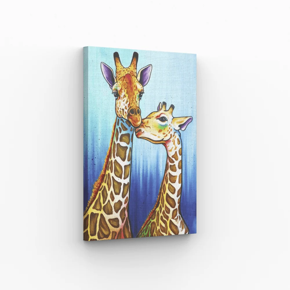 Girafes, jument avec poulain