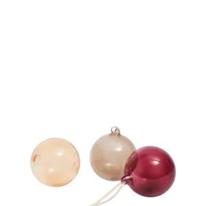 Glass Baubles - Large - Set 3 - Roseate Translucent
