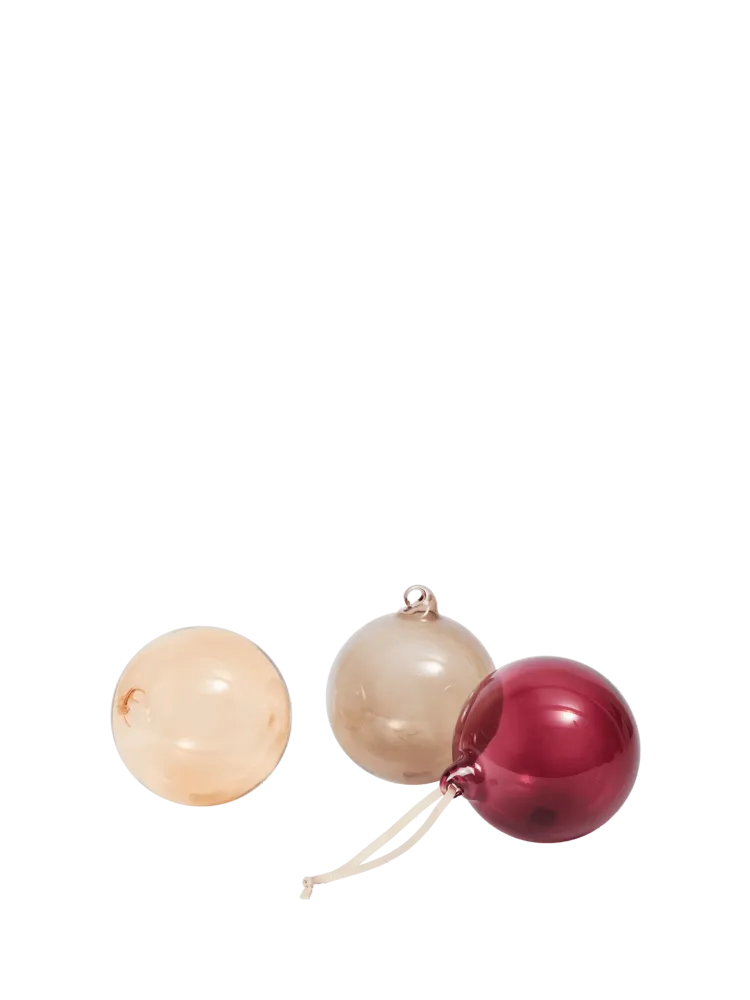 Glass Baubles - Large - Set 3 - Roseate Translucent