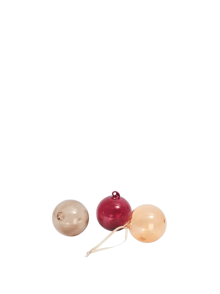 Glass Baubles - Medium - Set 3 - Roseate Translucent