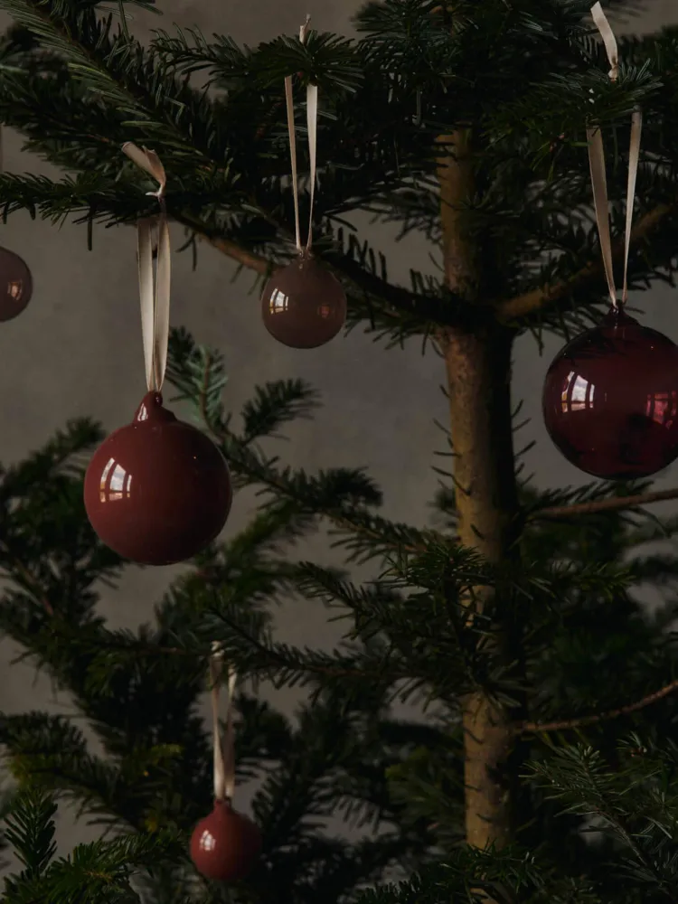 Glass Baubles - Medium - Set 3 - Roseate Translucent