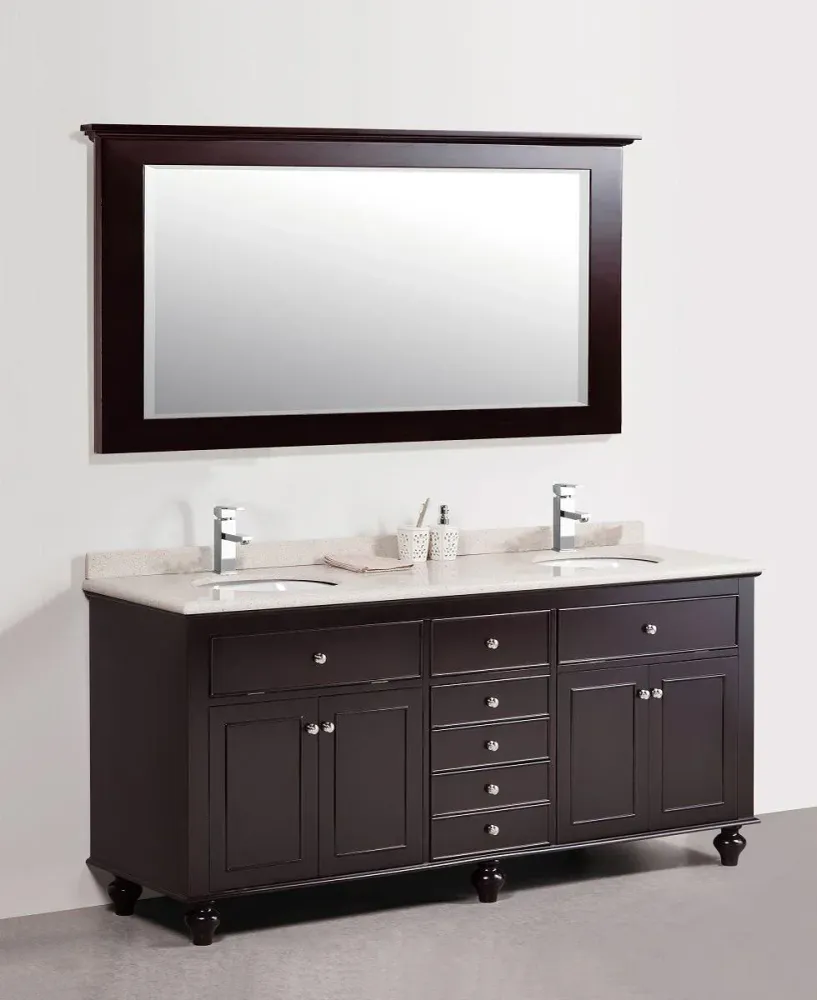 Miroir de Salle de Bain Woodland 75po - Cadre Brun Golden Elite Deco