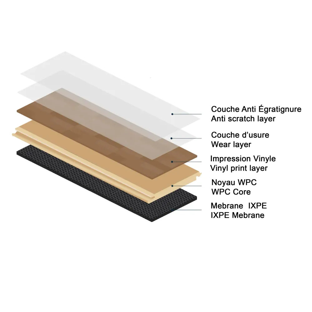 Revêtement de sol en vinyle WPC Acacia 8mm avec sous-couche | 9 x 60 Golden Elite Deco