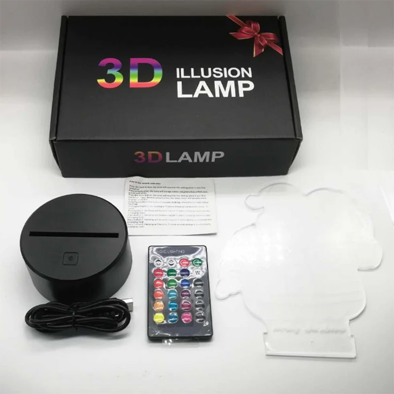 TD® Gradient coloré de carlin de lumière de nuit 3d