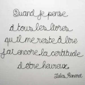 Grande citation en véritable fil de fer recuit, citation murale fil de fer, décoration murale maison, déco, message en fil...