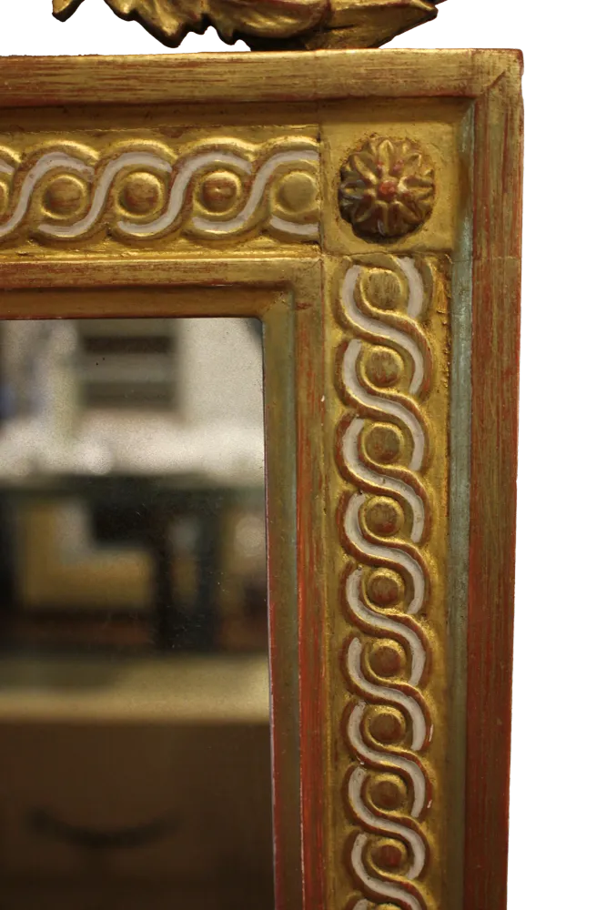 Grande Miroir Français en Bois Doré, Style Louis XVI, Seconde Moitié du XIXe Siècle