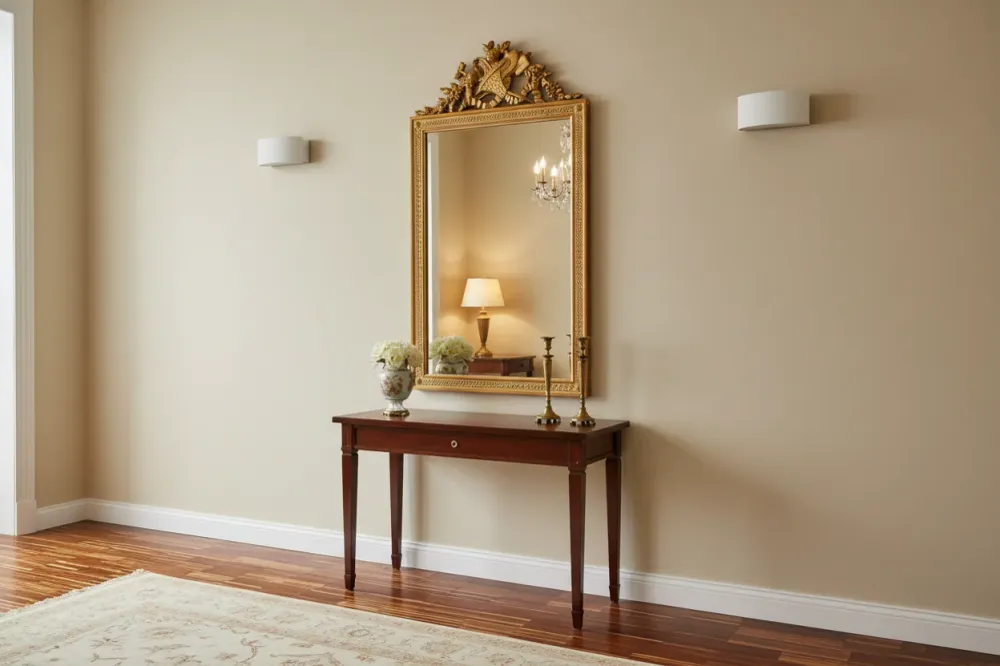 Grande Miroir Français en Bois Doré, Style Louis XVI, Seconde Moitié du XIXe Siècle