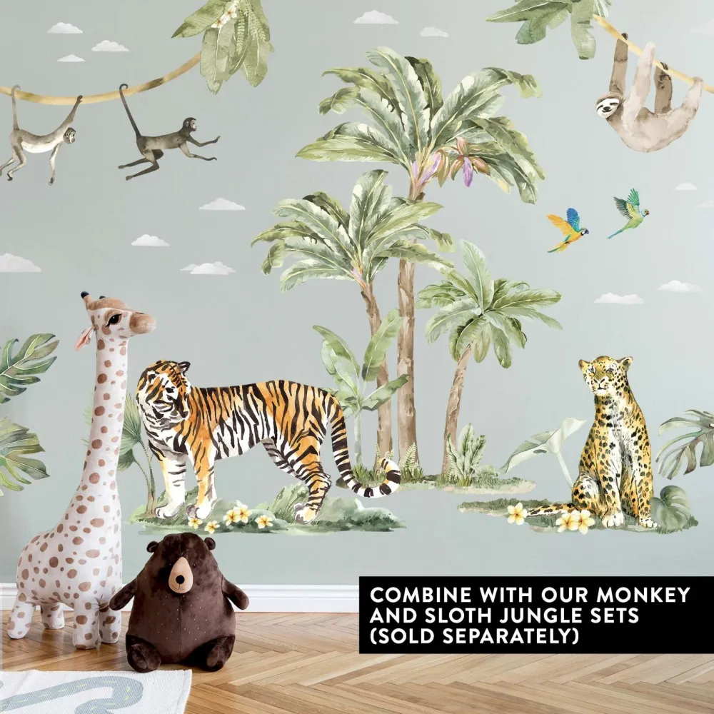 Grands Stickers Muraux Jungle Aquarelle