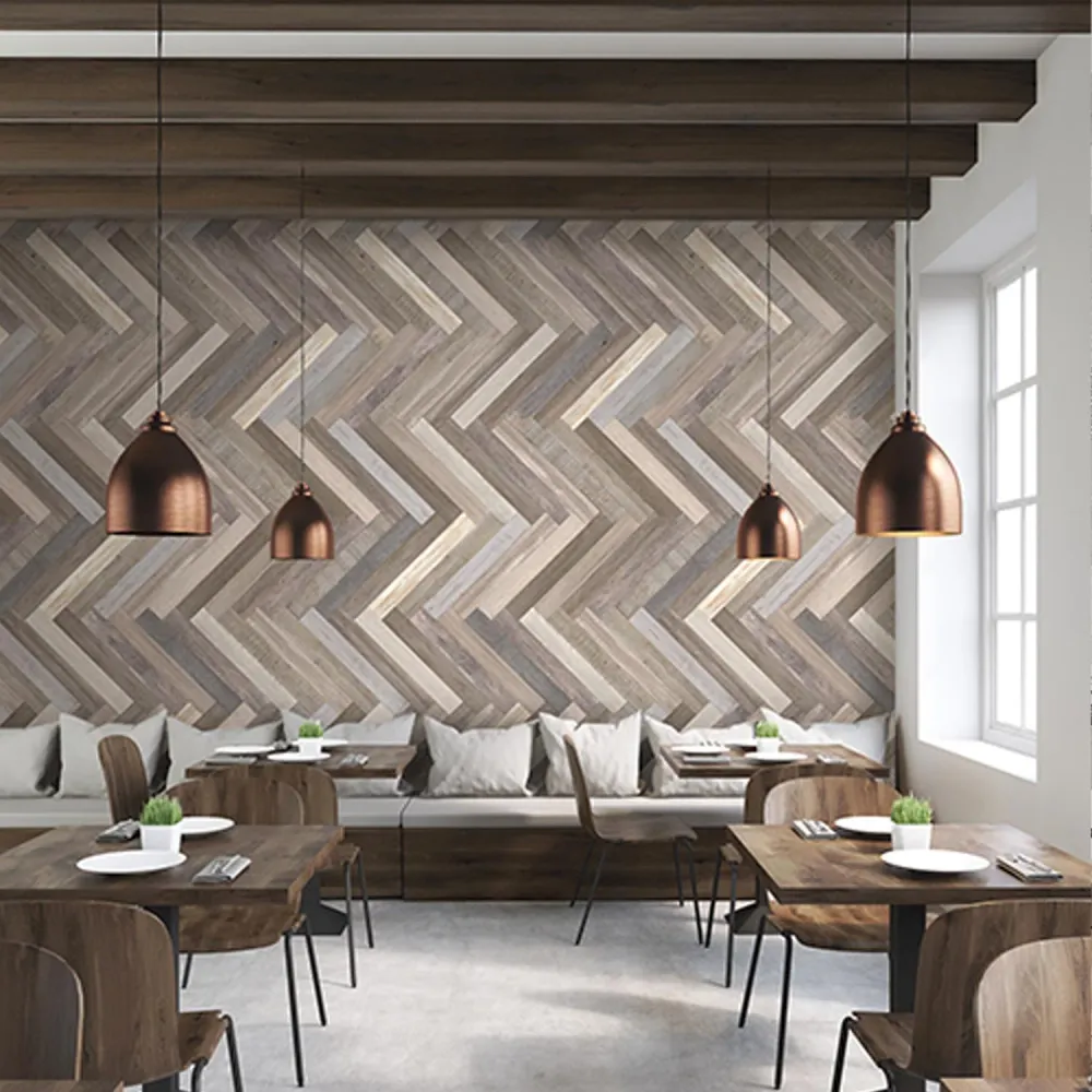 Revêtement mural Element 3D Chevron Patchwork clair Grosfillex Expert