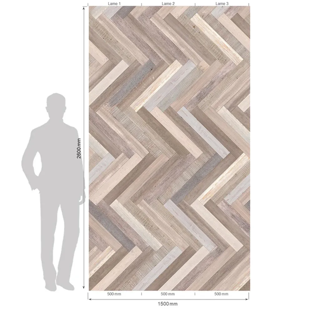 Revêtement mural Element 3D Chevron Patchwork clair Grosfillex Expert