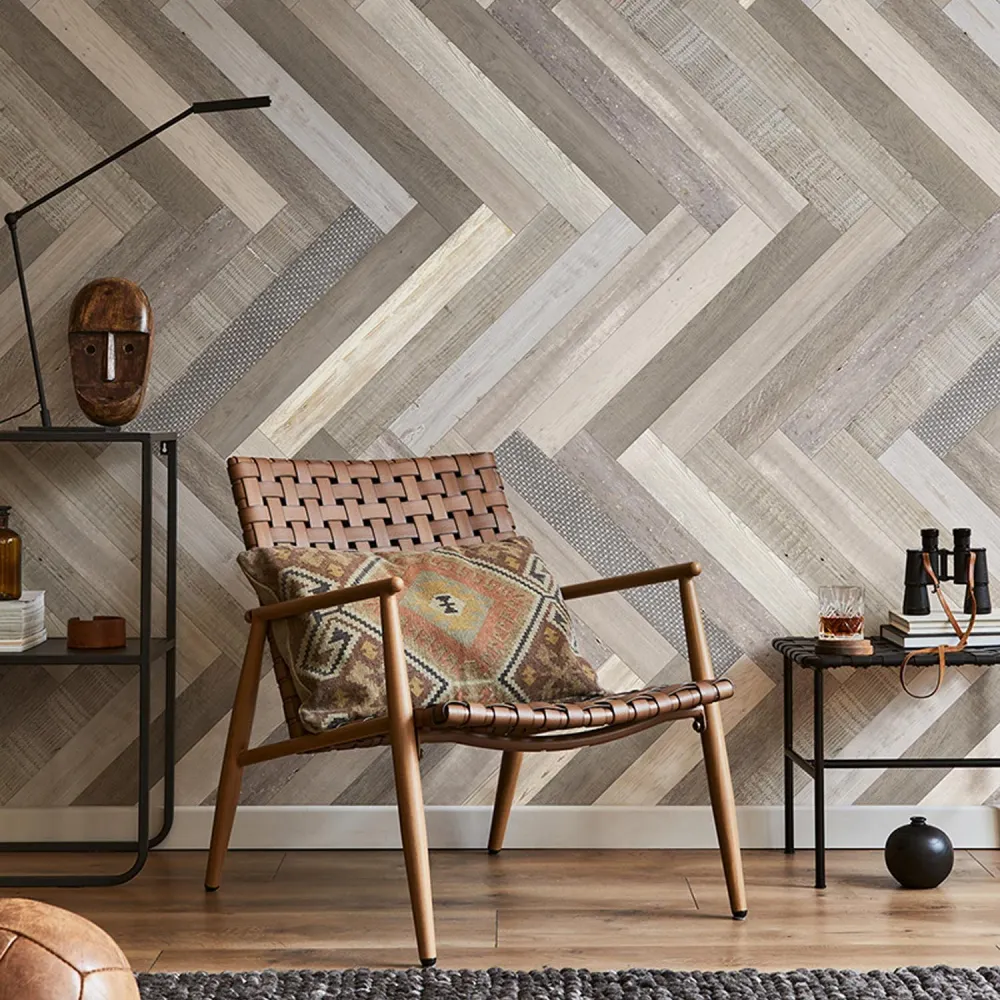 Revêtement mural Element 3D Chevron Patchwork clair Grosfillex Expert