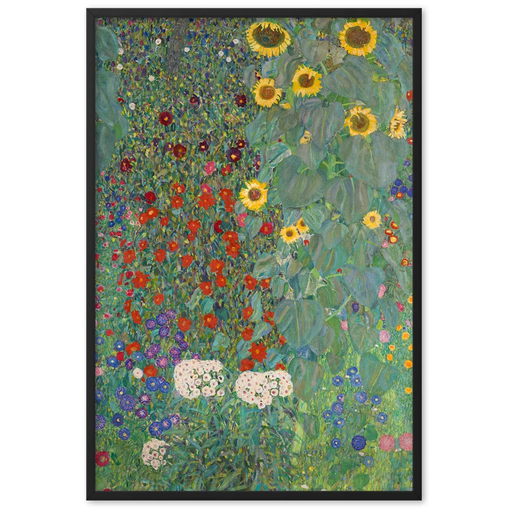 Affiche avec cadre - Gustav Klimt, Jardin aux tournesols