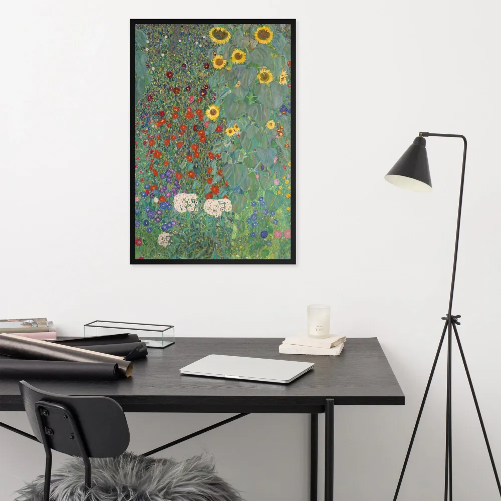 Affiche avec cadre - Gustav Klimt, Jardin aux tournesols