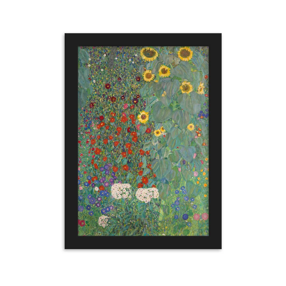 Affiche avec cadre - Gustav Klimt, Jardin aux tournesols