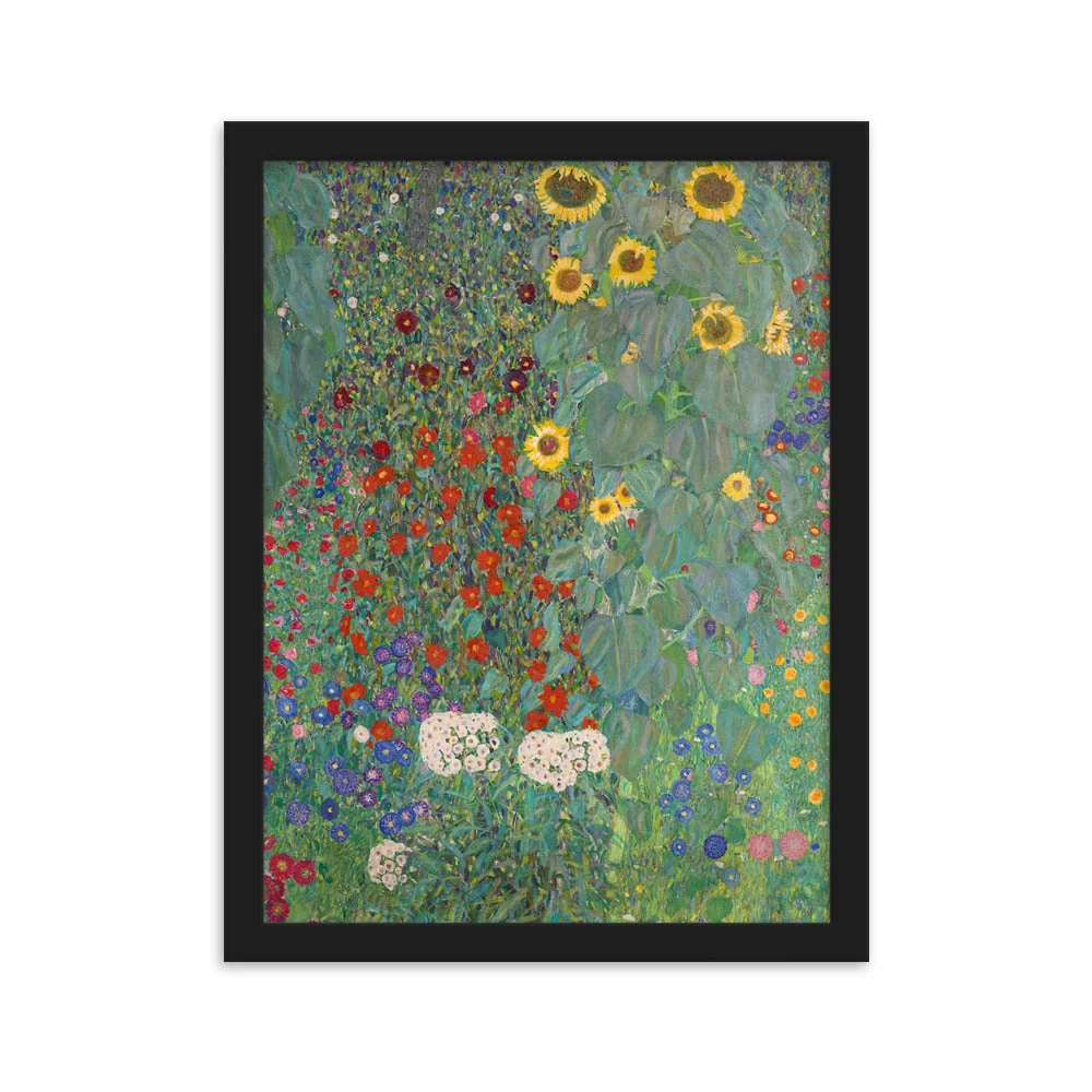 Affiche avec cadre - Gustav Klimt, Jardin aux tournesols