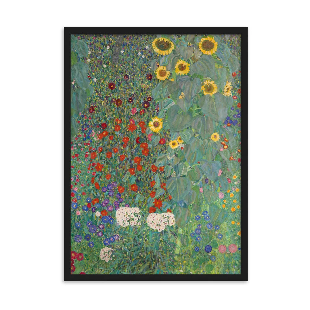 Affiche avec cadre - Gustav Klimt, Jardin aux tournesols
