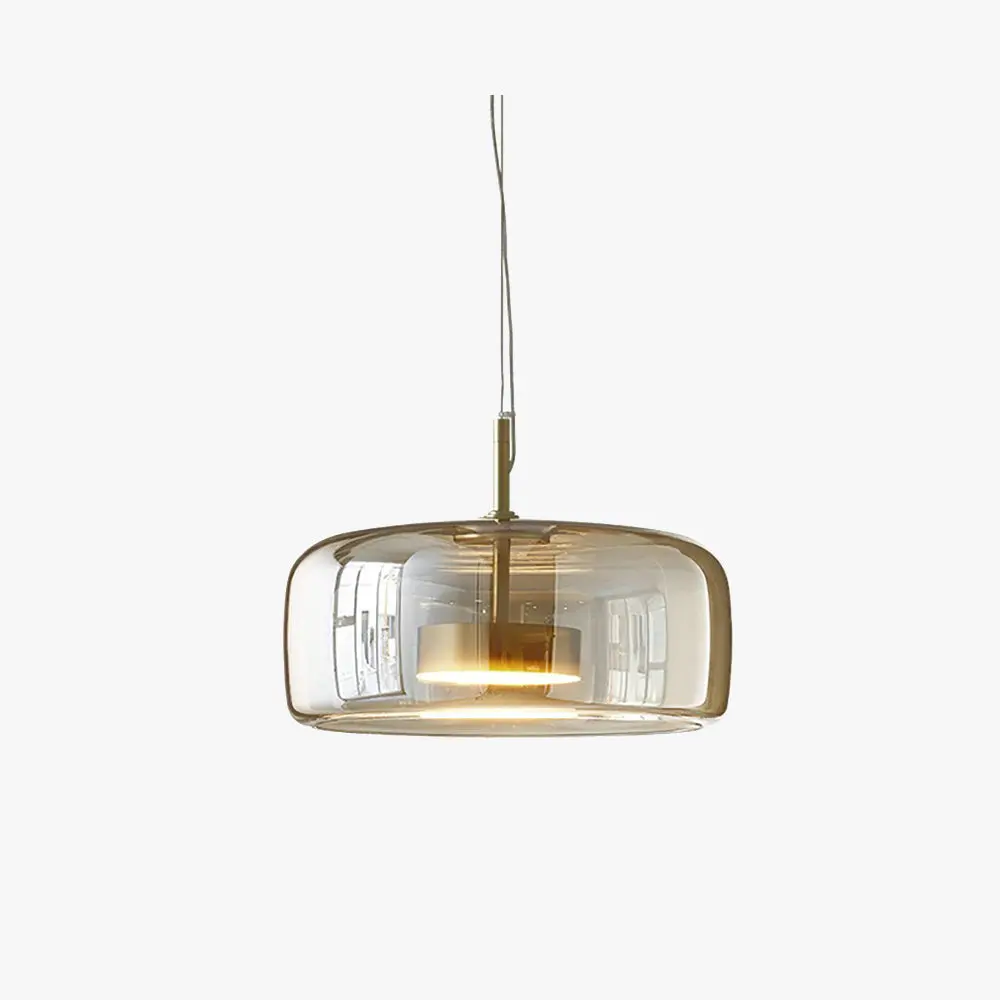 HailieLuxe – Suspension LED Rétro en Métal et Verre Ambre