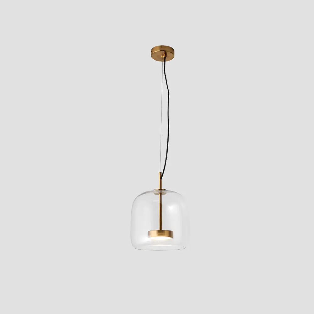 HailieLuxe – Suspension LED Rétro en Métal et Verre Ambre