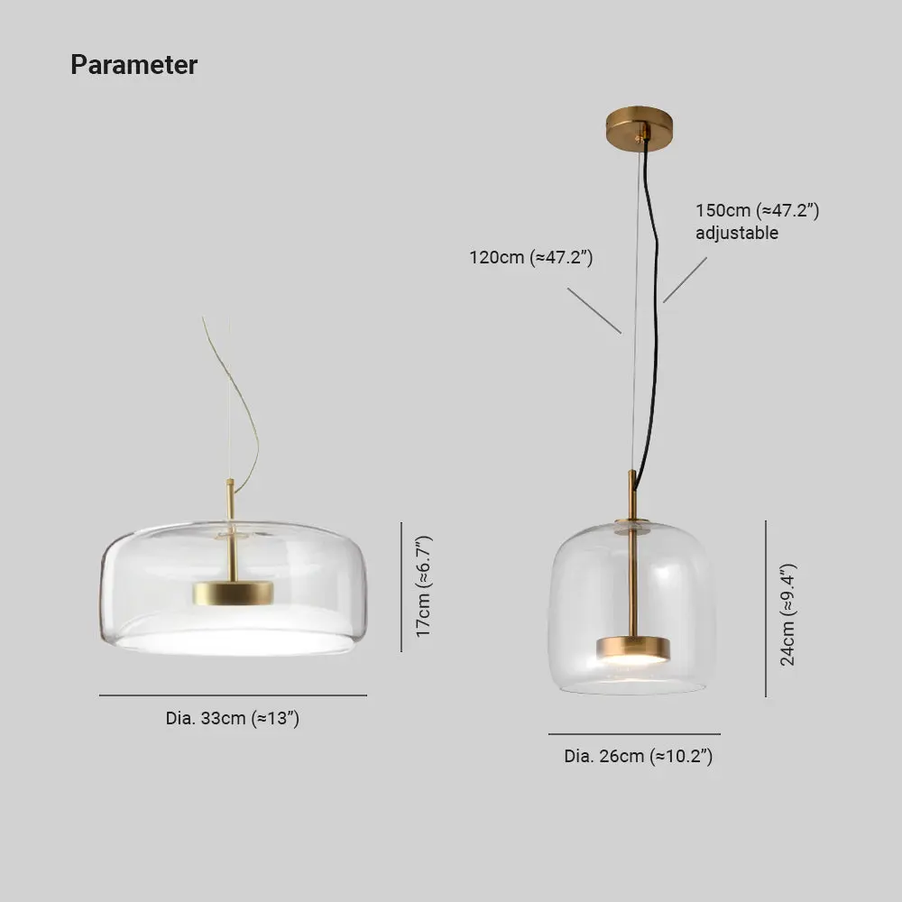 HailieLuxe – Suspension LED Rétro en Métal et Verre Ambre