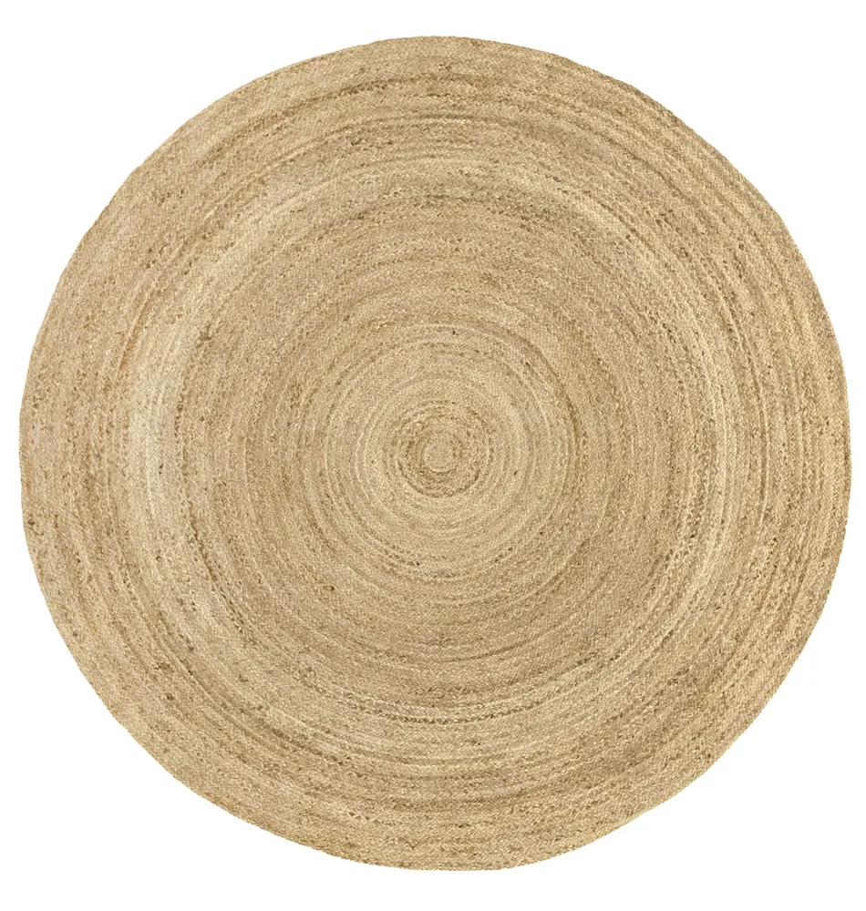 HAMID - Tapis Jute Naturel, Jute Alhambra Rond, Tressé à la Main, Tapis 100% Fibre de Jute pour Salon, Chambre, Décoration...