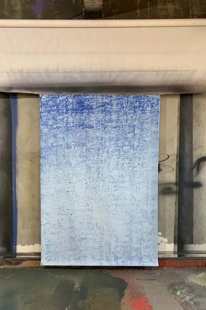 Toile de fond abstraite peinte à la main en bleu clair texturée de Clotstudio #clot428 Hand painted canvas
