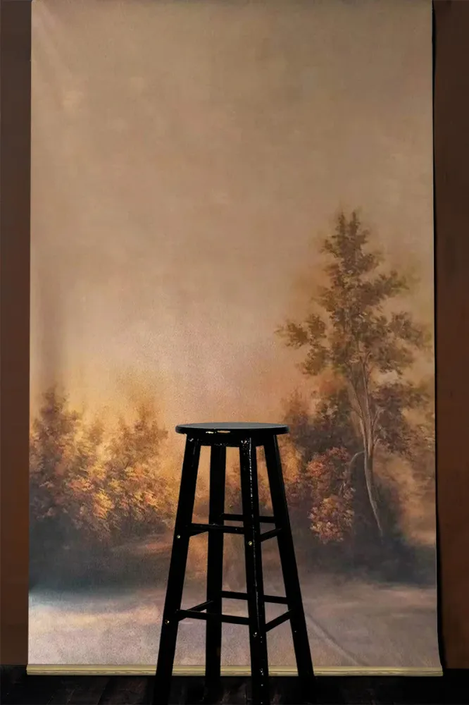 Toile de fond peinte à la main avec des arbres abstraits de Clotstudio #clot222 Hand painted canvas