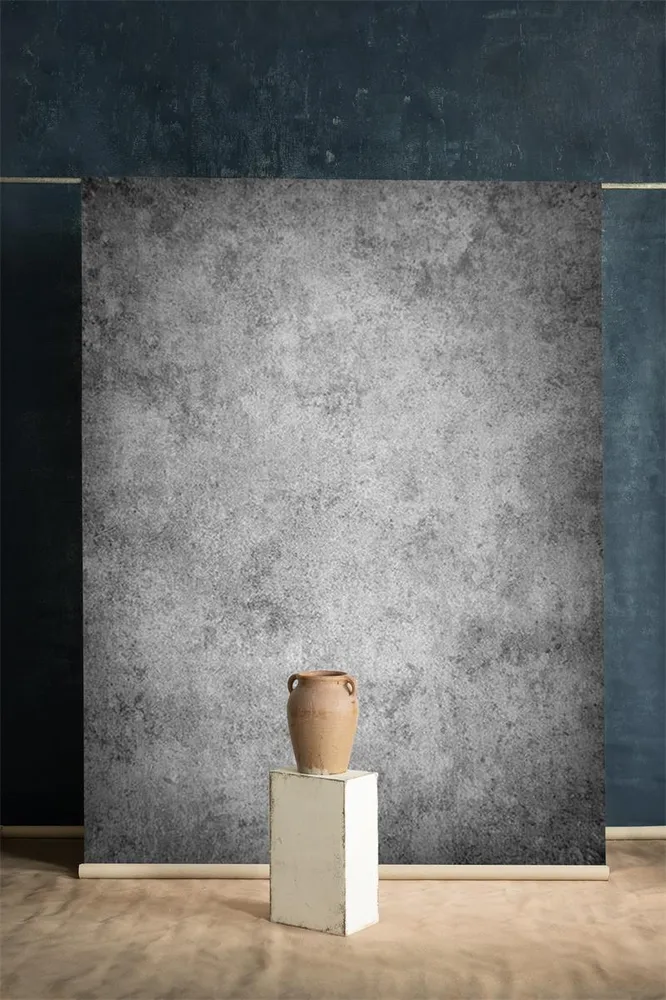 Toile de fond texturée grise peinte à la main Clotstudio #clot514 Hand painted canvas